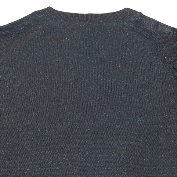 Lissy size L black shimmer crew neck long sleeve sweater with tie waist accent - Picture 8 of 14